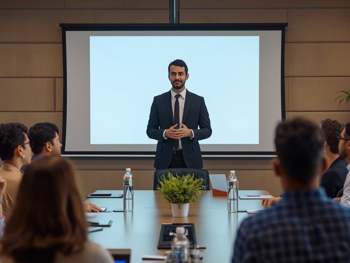 Manelith Global advisor leading a strategic dialogue session